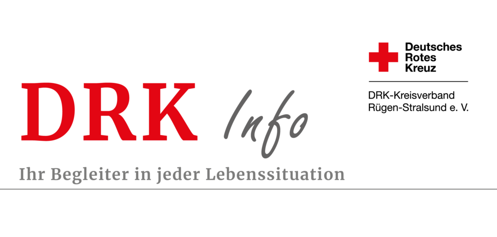 Logo des DRK-Magazins ‚DRK Info‘ mit rotem Kreuz und modernem Schriftzug