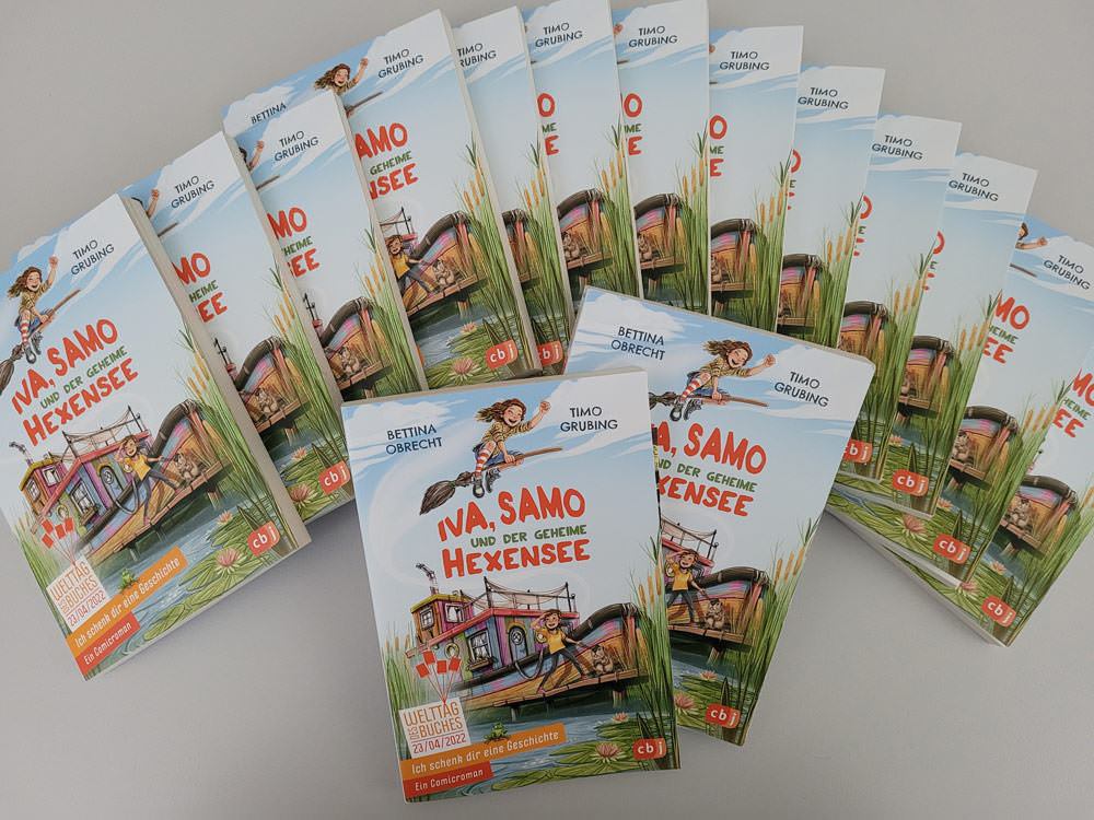 Schülerinnen und Schüler der DRK „Rügenwind“-Schule entdecken beim Ausflug in die Ostsee-Buchhandlung spannende Bücher und erhalten eine Buchspende.